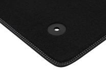 Podlahové koberce, velurové, provedení Premium přední sada v černé barvěš s šedým prošitím