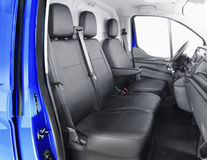 ACTIVline* Funda de asiento premium, para asiento de pasajero doble, piel sintética en color negro