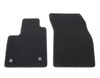 Velour Floor Mats front, black with grey stitching
