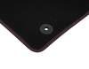 Velour Floor Mats front, black,  with red double stitching