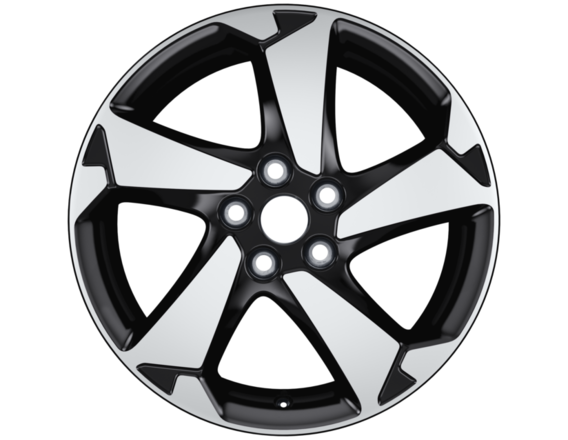 Alloy Wheel 17" 5-spoke design, Black Machined