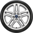 Alloy Wheel 18" 5 x 2-spoke design, Sparkle Silver