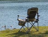 ARB* Chaise de camping avec sac de transport, noir et beige