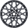 Alloy Wheel 20" 10 x 2-spoke design, Black Machined