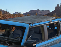 Bimini-aurinkosuoja ajoneuvon katolle pehmeää verkkomateriaalia, musta