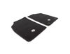 Velour Floor Mats front, black with white stitching