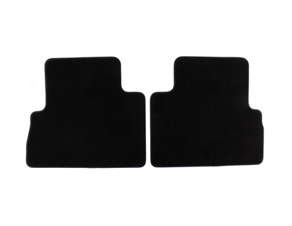 Dywaniki podłogowe welurowe Premium tył, czarne, z obramowaniem z czarnego nubuku, do 2. rzędu siedzeń