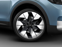 Alloy Wheel 20" front, 6-spoke design, Magnetic and Bright Machined