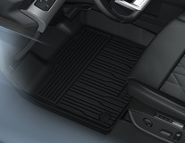 All-Weather Floor Mats front, black, tray style with raised edges