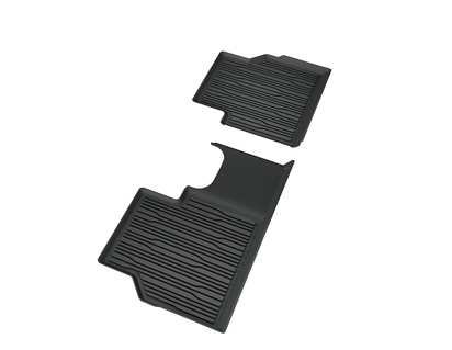 Rubber Floor Mats rear, black, tray style with raised edges