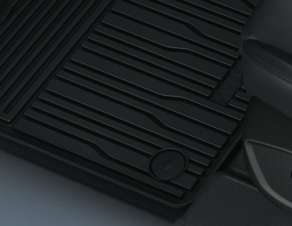 All-Weather Floor Mats front, black, tray style with raised edges