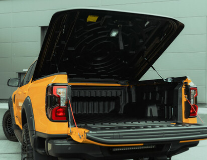 NLG* Aeroklas Tonneau Cover With Lift Up Function, black textured finish – Double Cab