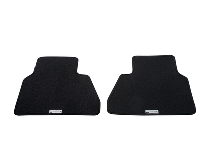 Carpet Floor Mats rear, black with blue stitching