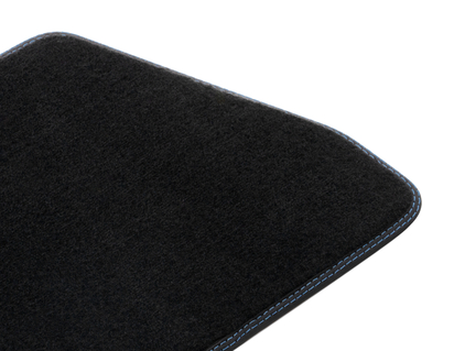 Carpet Floor Mats rear, black with blue stitching