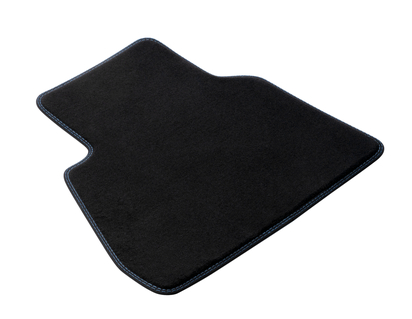 Carpet Floor Mats rear, black with blue stitching