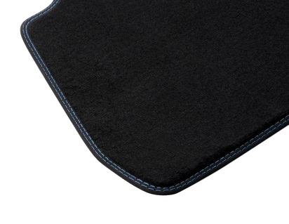 Carpet Floor Mats rear, black with blue stitching