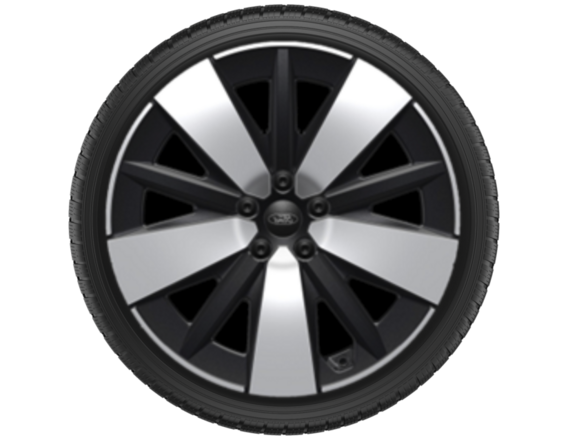 Light Alloy Complete Winter Wheel 19" front, 5-spoke design, Absolute Black / Bright Machined