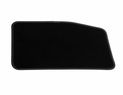 Tapis de sol velours premium arrière, noirs avec surpiqûres gris métal