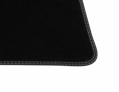 Tapis de sol velours premium arrière, noirs avec surpiqûres gris métal