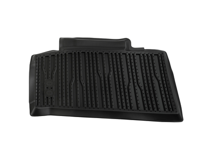 Rubber Floor Mats rear, black, tray style with raised edges