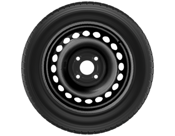 Compleet winterwiel met stalen velg 15"
