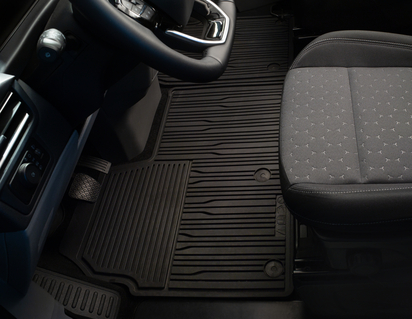 Vloermatten, rubber voor, zwart