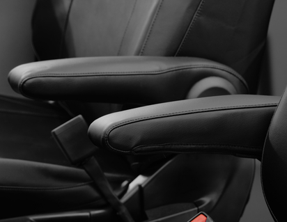 Sædeovertræk premium, enkelt passagersæde, sort kunstlæder