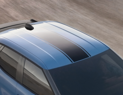 Franjas de competición parte superior, para techo y portón trasero superior, negro