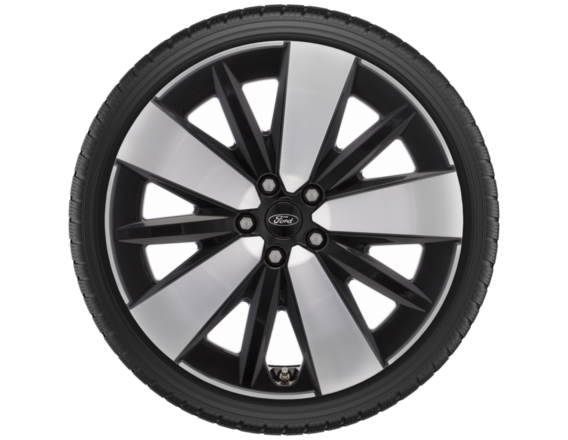 Light Alloy Complete Winter Wheel 19" Front Axle, 5-spoke design, Absolute Black / Bright Machined