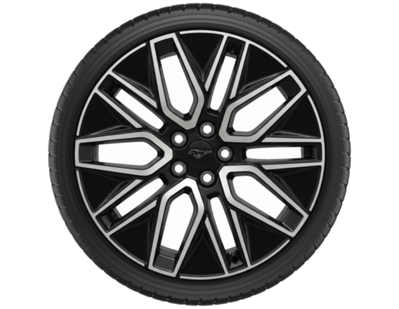 Compleet winterwiel met lichtmetalen velg 19" 5x2-spaaks design, Bright Machined, Ebony Black